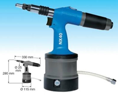 Hydropneumatic tool for threaded inserts NX40